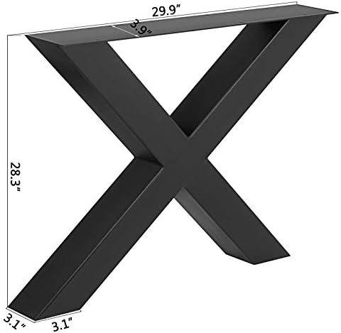 VEVOR Set of 2 Black Steel Table Legs