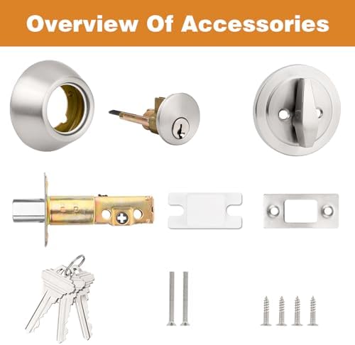 Probrico 3-Pack Satin Nickel Deadbolts
