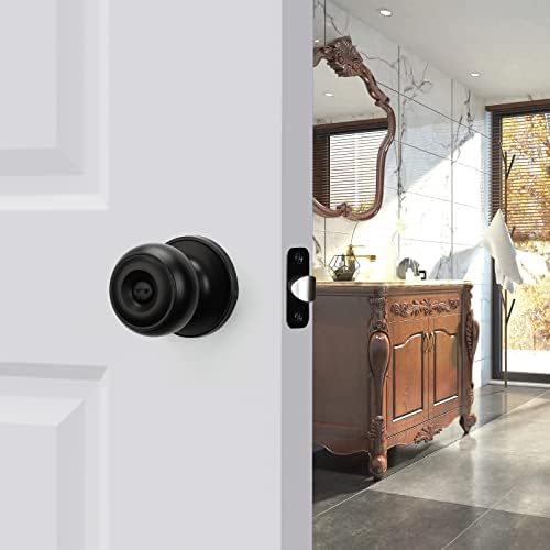 Haidms 8 Pack Matte Black Interior Door Knobs