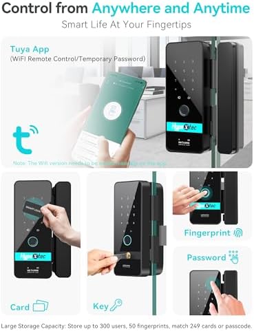 HypeXtec Smart Glass Door Locks Keyless Entry Deadbolts