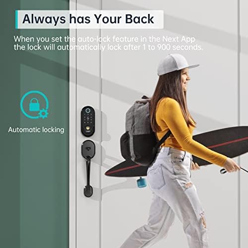 Smart Door Lock with Fingerprint Bluetooth 8-in-1 Function