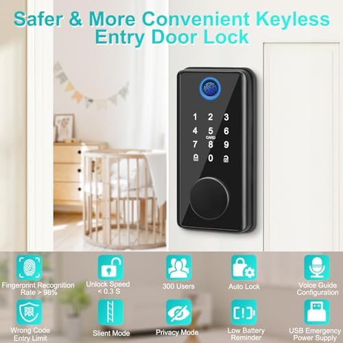 Hurra Smart Lock 5-in-1 Keyless Entry Door Lock