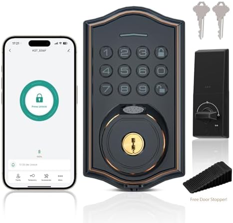 Sleek Fingerprint Door Lock with 10 Second Auto-Lock App Control