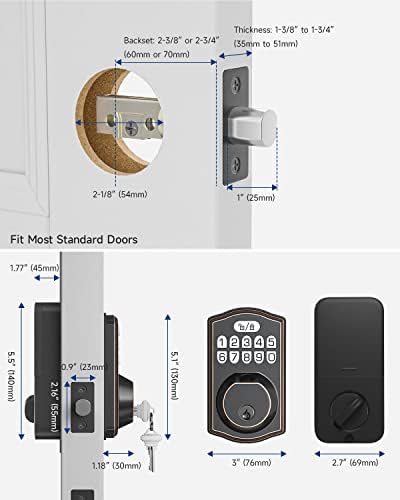 HOSOM Smart Keypad Deadbolt - Secure Convenient Front Door Entry