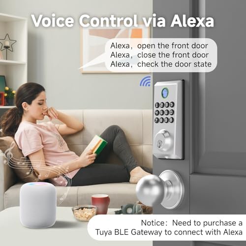 Smart Deadbolt Lock with Alexa Doorbell Multiple Entry Methods Security