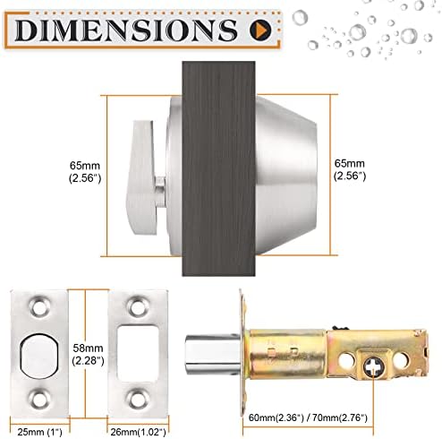 Probrico 3-Pack Satin Nickel Deadbolts