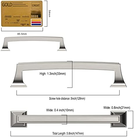 Sturdy 10-Piece Pulls for Cabinets with Brushed Nickel Finish