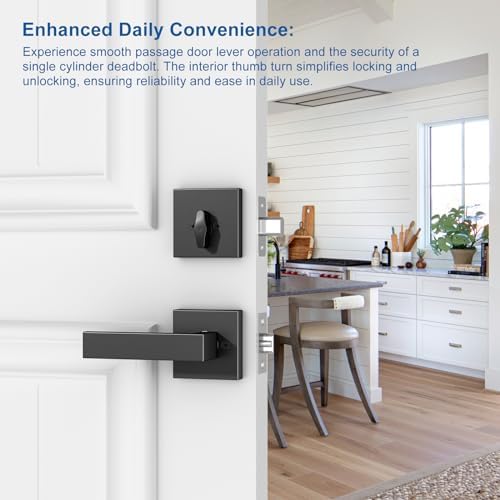 Foxgard Exterior Door Lock Set 2 Pack Matte Black 1