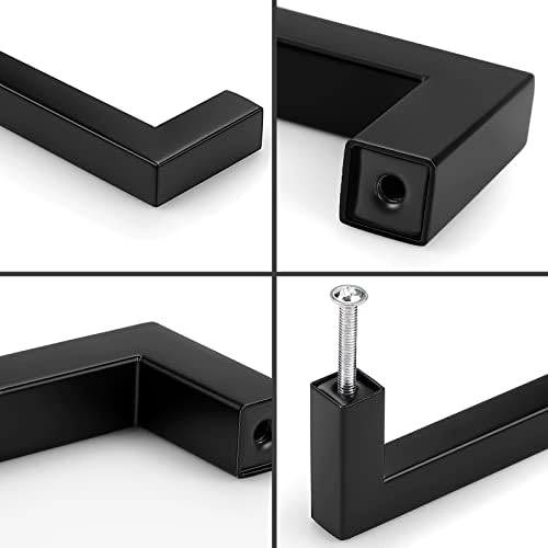 ProBrico 5-Pack Matte Black Square Cabinet Pulls