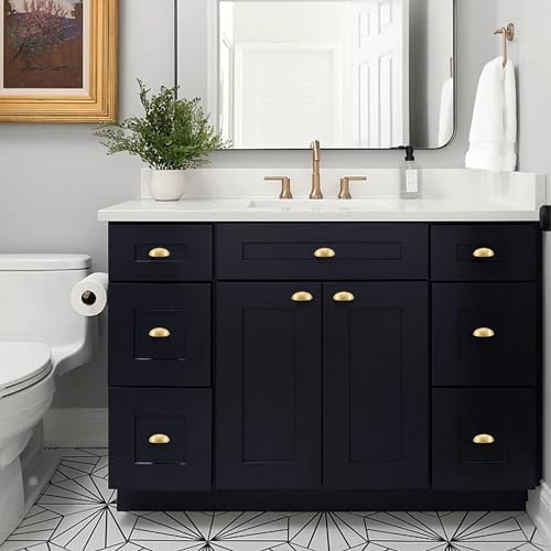 QOGRISUN 10-Pack Solid Brass Cabinet Bin Pul