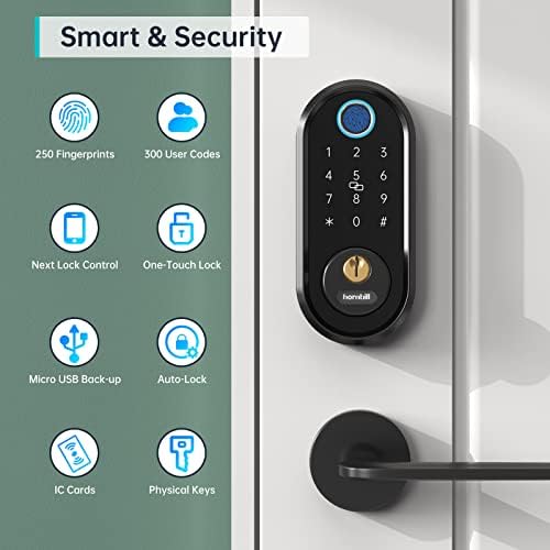Smart Door Lock with Fingerprint Bluetooth 8-in-1 Function