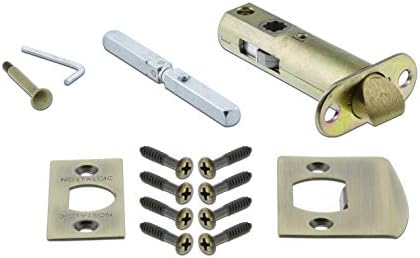 Nostalgic Warehouse Deco Door Plate Set with Homestead Knob 2375 Antique Brass