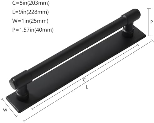 5-Piece Black Cabinet Pull Set