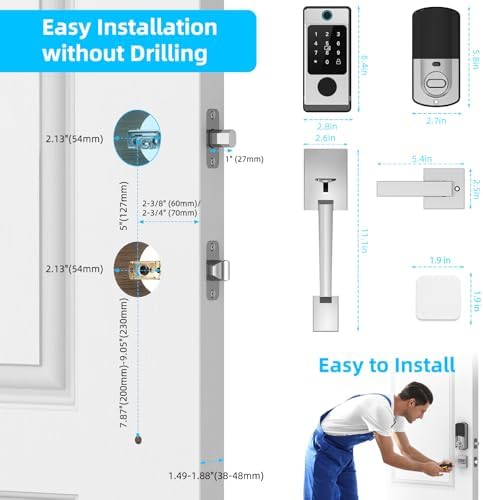 WiFi Front Door Lock Set with Fingerprint and Alexa Control