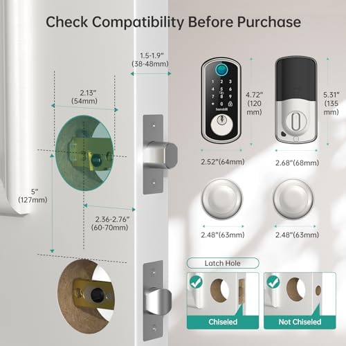 Hornbill Smart WiFi Door Lock Set with Handle and Fingerprint
