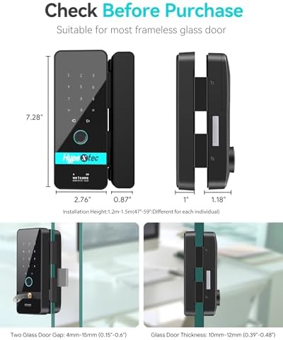 HypeXtec Smart Glass Door Locks Keyless Entry Deadbolts
