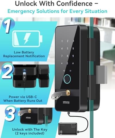HypeXtec Smart Glass Door Locks Keyless Entry Deadbolts