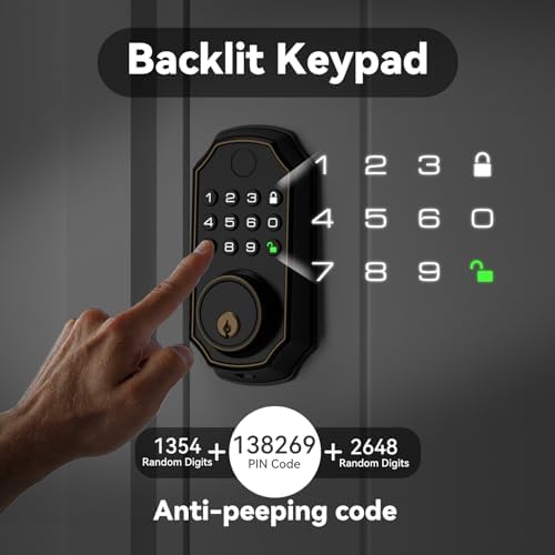 Secure Smart Door Lock with Voice Guidance Oil Rubbed Bronze