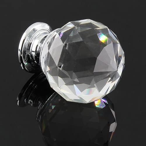 Stunning 6-Piece Round Crystal Knobs for Cabinets and Cupboards