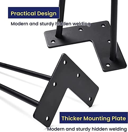 Smartstandard Mid-Century Modern Metal Hairpin Legs Set of 3