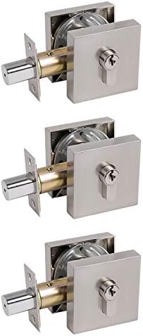 Probrico 3-Piece Satin Nickel Deadbolts Durable Secure