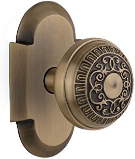 Nostalgic Handcrafted CRC Door Knob Plate 275 Brass Privacy Detailed Design