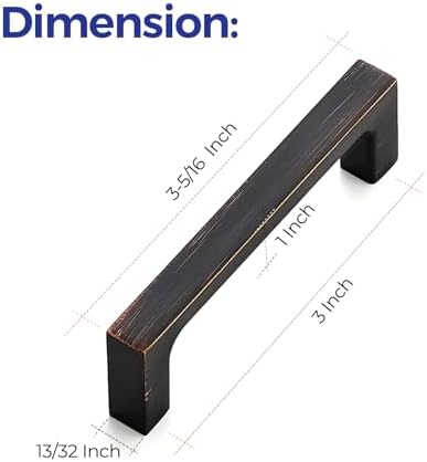 Ravinte Solid 3 Inch Kitchen Cabinet Square Pulls Oil-Rubbed Bronze Kitchen Handles