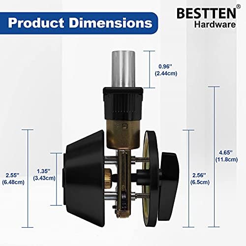 BESTTEN 2 Pack Keyed Alike Deadbolts Matte Black