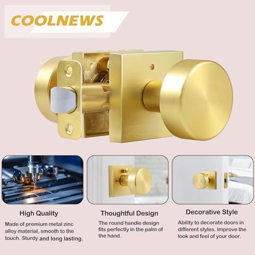 Golden Square Door Knob Set