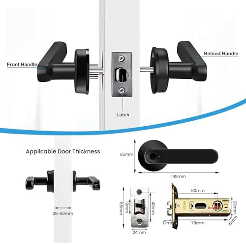 Fingerprint Smart Door Lock with Keyless Entry Black