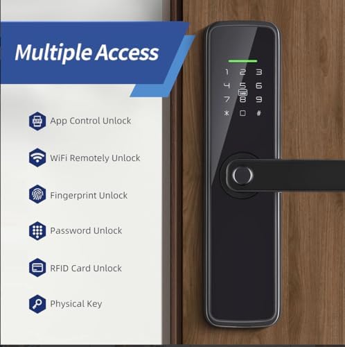 Sophies Smart Deadbolt Lock with Fingerprint Entry Keyless Door Security with Tuya