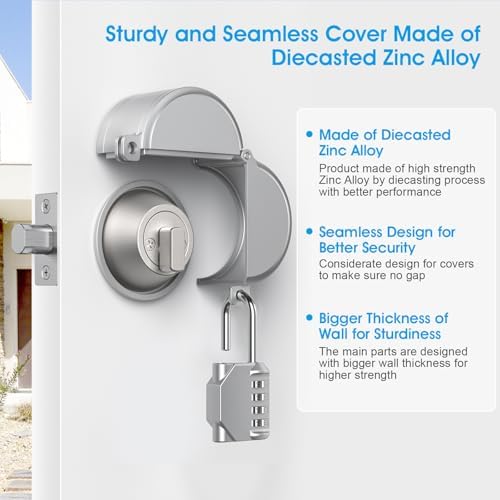 AST Deadbolt Lockout Device with Combination Padlock No Drill Matte Silver