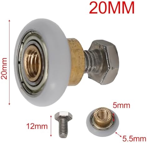 AugustknowU Shower Door Rollers 4pcs 20mm with Screws