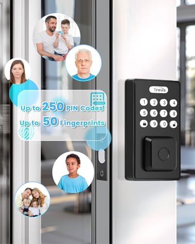 Tinewa 1 Pack Smart Fingerprint Deadbolt Lock