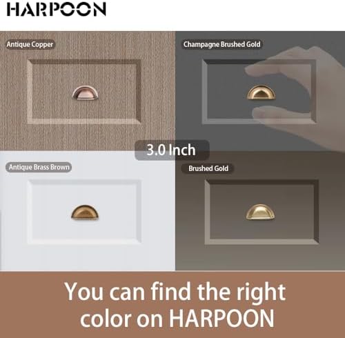 HARPOON Kitchen Cabinet Pulls - 10 Pack 3 Antique Copper