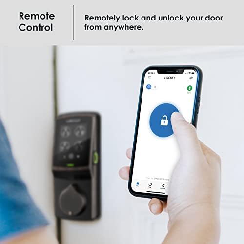 Lockly Secure Pro Smart Deadbolt Smart Lock Keyless Entry Door Includes Auto