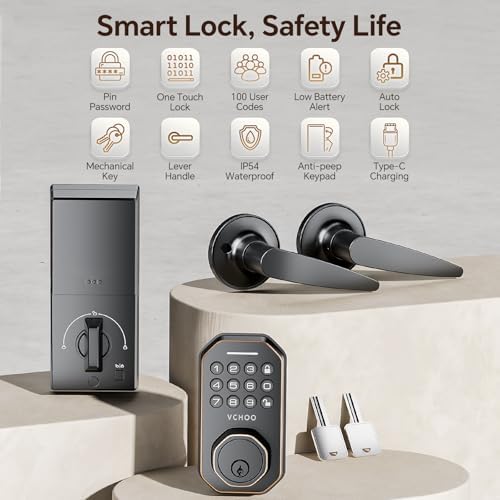 Smart Door Lock with Handle Set Oil Rubbed Bronze