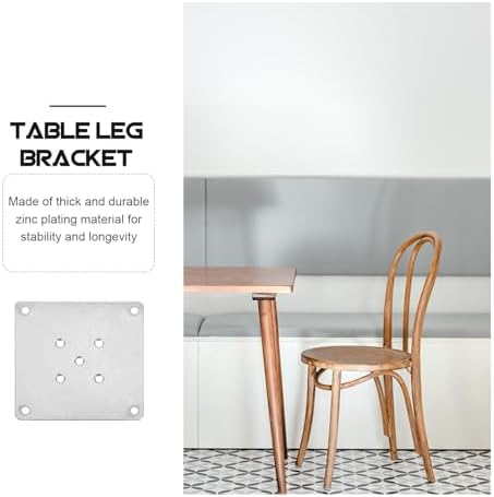 8-Piece Furniture Leg Bracket Set Zinc Plated Silver Easy to Install