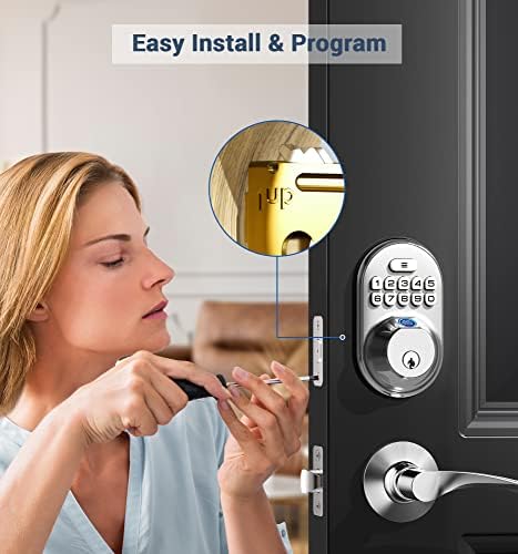 Secure fingerprint door lock with 24-hour tech keyless anti-peep