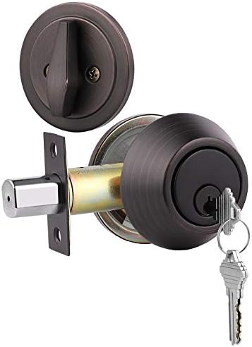 Secure Durable Single Cylinder Door Lock Oil-Rubbed Bronze 1-Pack