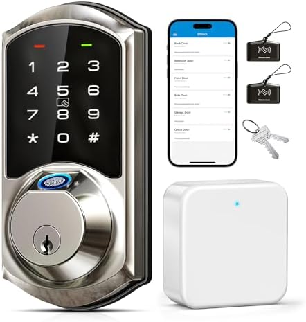 Veise WiFi Fingerprint Smart Lock Front Door Deadbolt