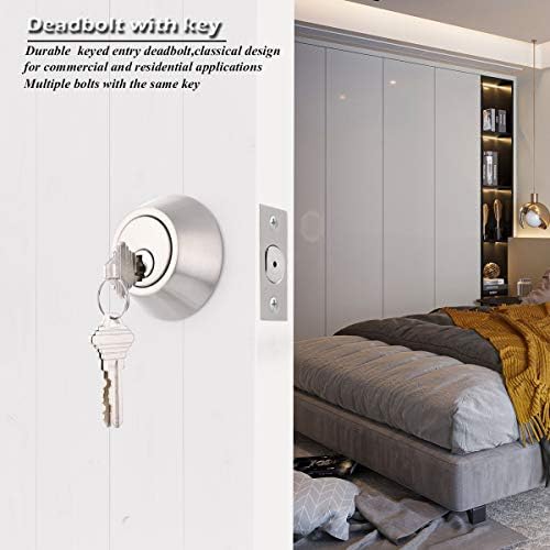 Gobrico 5 Keyed Alike Double Cylinder Deadbolts Satin Nickel Finish