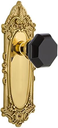 Nostalgic Victorian Door Knob Set in Unlaquered Brass Privacy knobs