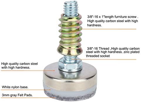 Hot Favorable Adjustable Furniture Levelers - 8PK Silver