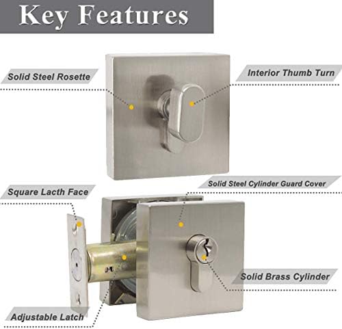 Probrico 3-Piece Satin Nickel Deadbolts Durable Secure
