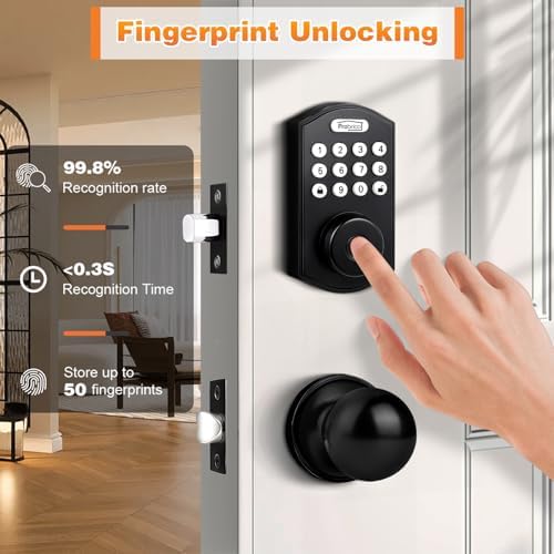 Probrico Smart Fingerprint Door Lock Black