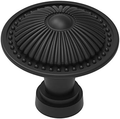 Sturdy Durable 8-Pack Flat Black Cabinet Knobs with Sunburst Pattern