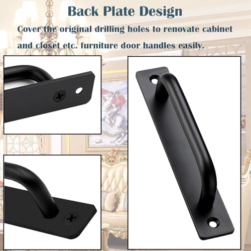 Durable Aluminum Alloy Barn Door Handles 2-Piece Set