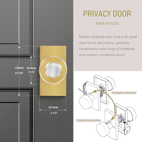 Elegant Privacy Glass Door Knobs