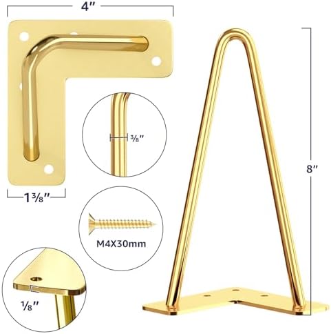 Handmade Metal Legs for Home DIY Sturdy for 300 lbs